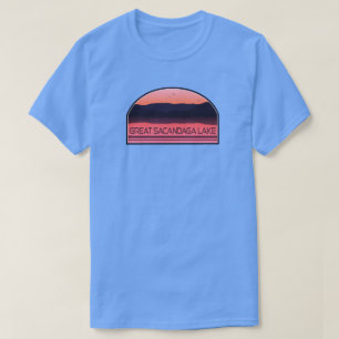 T-shirt Great Sacandaga Lake New York Red Sunrise