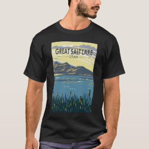 T-shirt Great Salt Lake Utah Travel Art Vintage