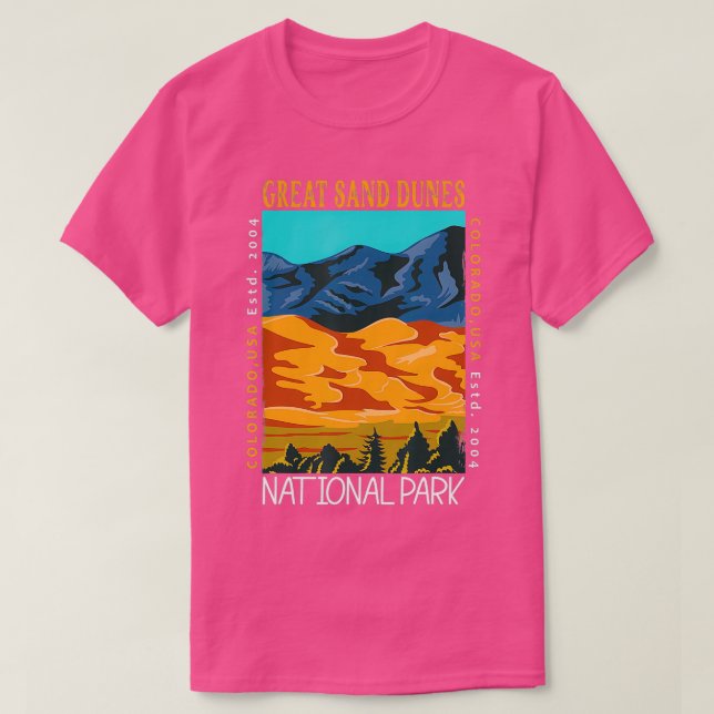 T-shirt Great Sand Dunes National Park Colorado Distressed (Design devant)