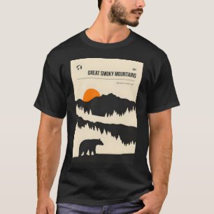 T-shirt Great Smoky Mountains Vintage Minimal Voyage Rétro
