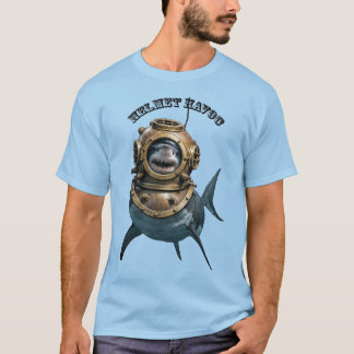 T-shirt Great White Shark Inside of a Diving Helmet URM