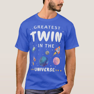 T-shirt Greatest Twin In The Universe Science Spaceship Fa