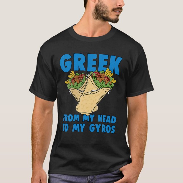 T-shirt Grec De Ma Tête À Mon Gyros Gyros Gyro Design (Devant)