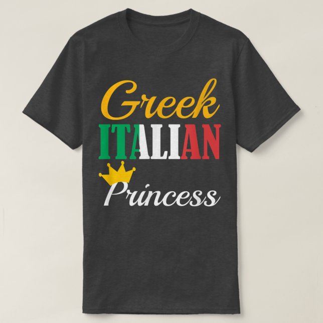 T-shirt GREC ITALIEN PRINCESSProux Grèce Pride Gif (Design devant)