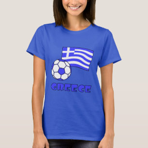 T-shirt Grèce avec drapeau grec et ballon de football