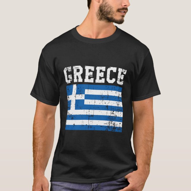 T-shirt Grèce Drapeau des racines grecques (Devant)
