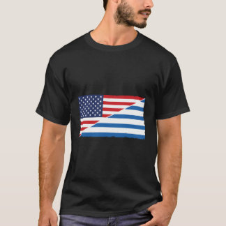T-shirt Grèce Drapeau Et États-Unis Drapeau Racines Ancêtr