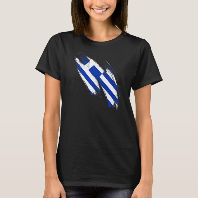 T-shirt Grèce Drapeau grec Hellenic Pride Coeur (Devant)