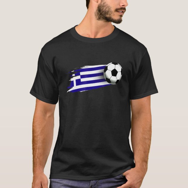 T-shirt Grèce Drapeau Jersey Grecque de football Équipe gr (Devant)