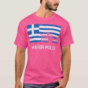 T-shirt Grèce Drapeau Polo Drôle pour Water Polo Player