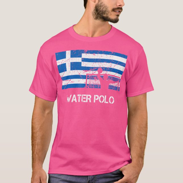 T-shirt Grèce Drapeau Polo Drôle pour Water Polo Player (Devant)