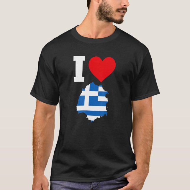 T-shirt Grèce Drapeau pour Thassos I Love Thassos (Devant)