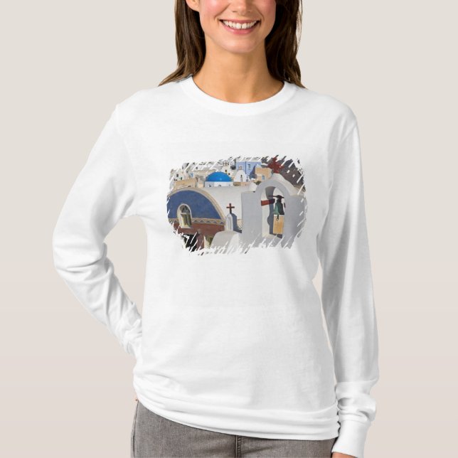 T-shirt Grèce et île grecque de Santorin ville d'Oia 5 (Devant)