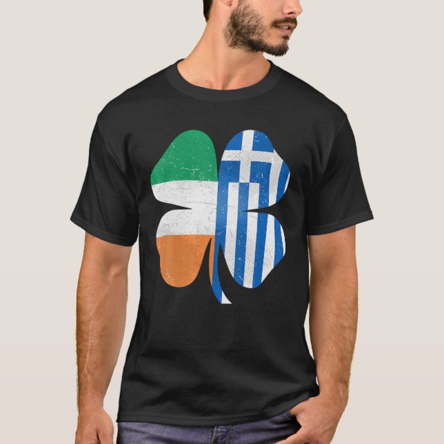 T-shirt Grèce Irlande Shamrock grec Irlande St. Patrick's (Devant)