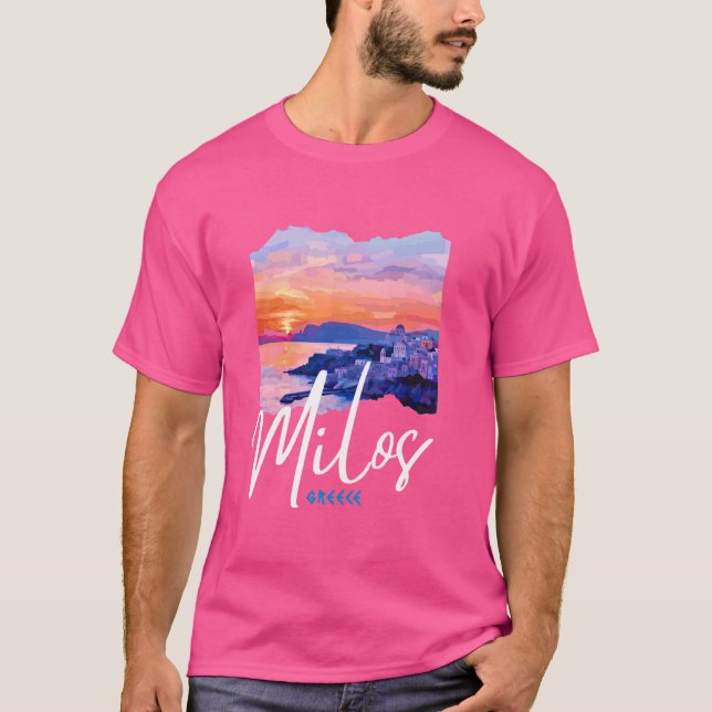T-shirt Grèce Milos Peinture Souvenir Grèce Milos (Devant)