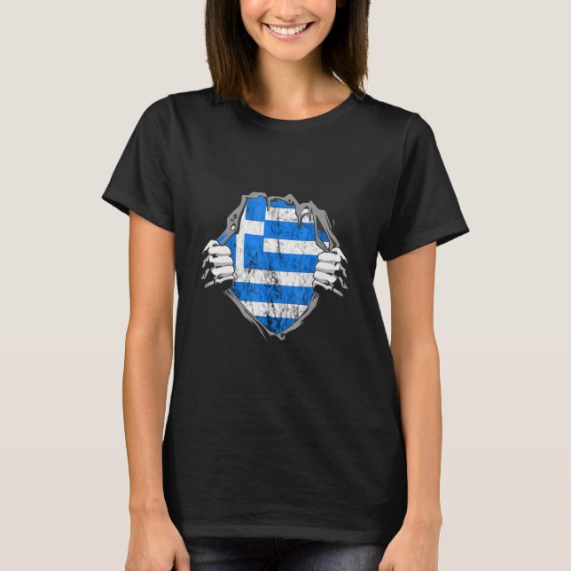 T-shirt Grèce Poitrine Grecque Fierté Histoire De La Grèce (Devant)
