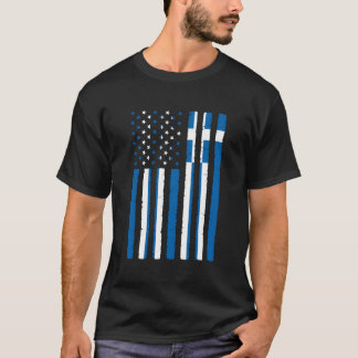 T-shirt Grèce Racines États-Unis Drapeau Fierté Héritage M