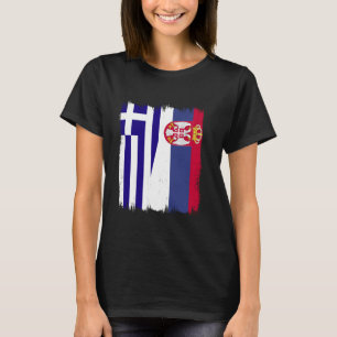 T-shirt Grèce Serbie Demi-drapeau Srbija Racines grecques