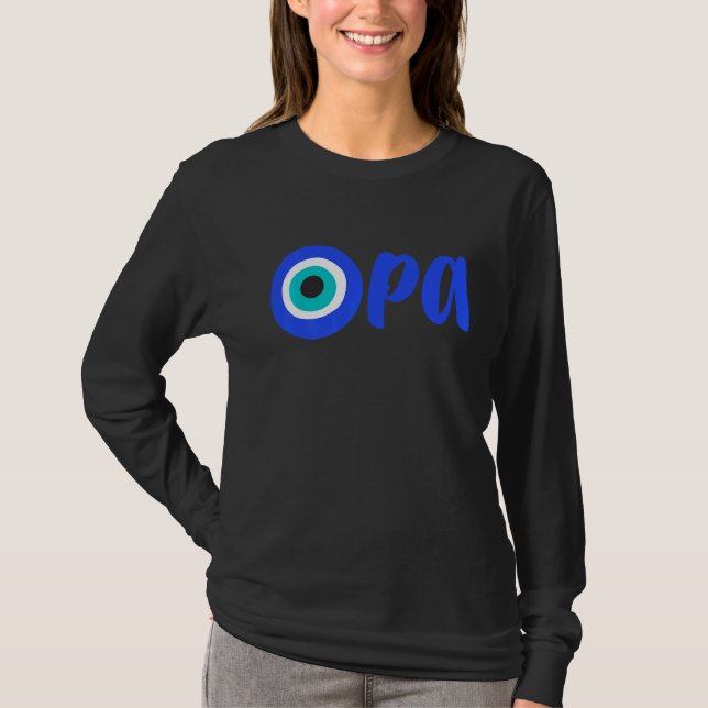 T-shirt Grecque Pride OPA Mal Eye Hellas Grèce Mal Eye Ma (Devant)