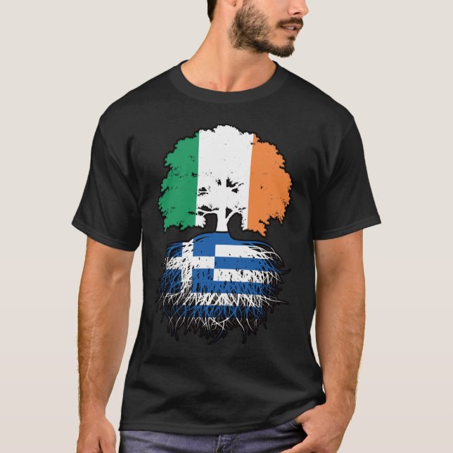 T-shirt Greece Greek Irish Ireland Tree Roots (Devant)