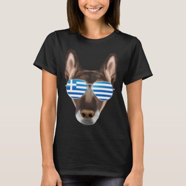 T-shirt Greek Flag Belgian Malinoi Dog Greece Pocket (Devant)