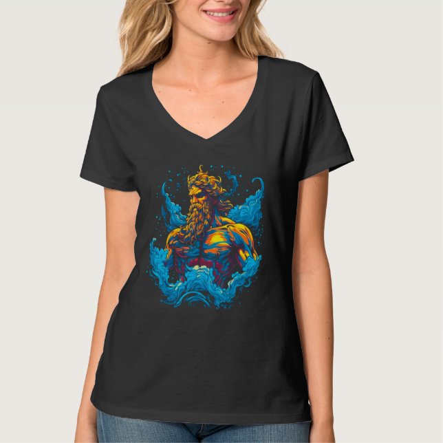 T-shirt Greek God Poseidon Greek Mythology Neptune (Devant)
