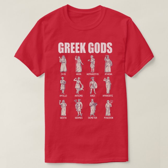 T-shirt Greek Gods and Goddesses Ancient Greek Mythology G (Design devant)