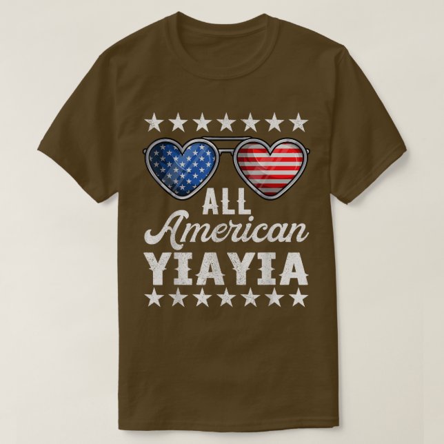 T-shirt Greek Grandma Fourth Of July Shirt Women All Ameri (Design devant)