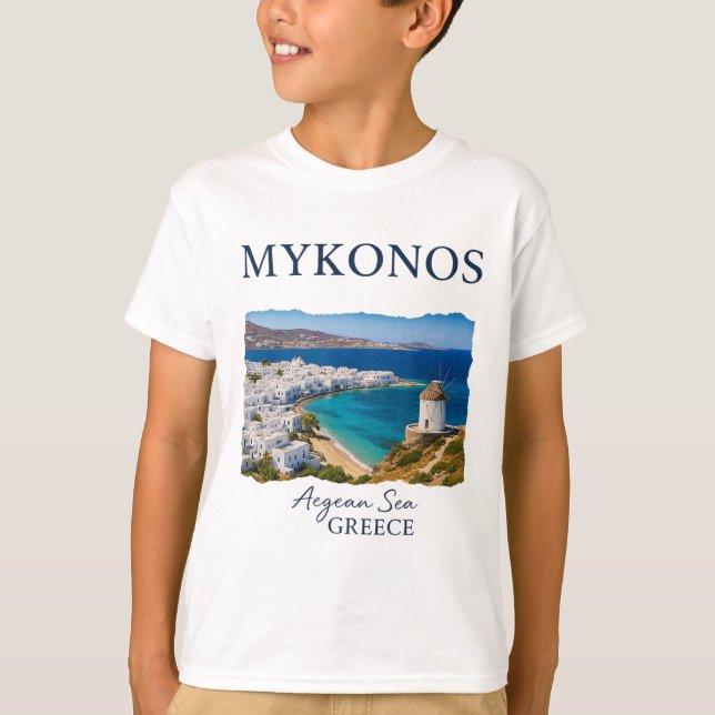 T-shirt Greek Island Mykonos Vacation Travel Coastal Life  (Devant)