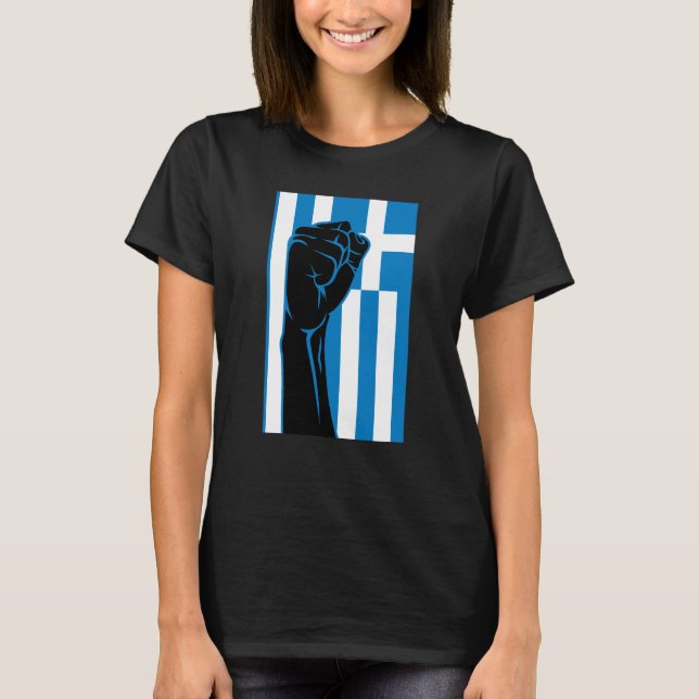 T-shirt Greek Key Greek Pride OPA Hellas Greece Greek Flag (Devant)