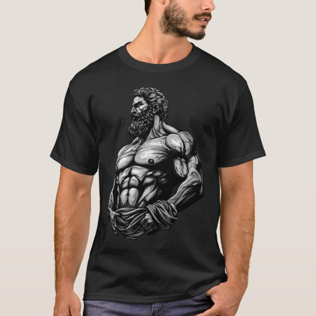 T-shirt Greek Warrior Bodybuilding Gym Muscles Fitness  (Devant)