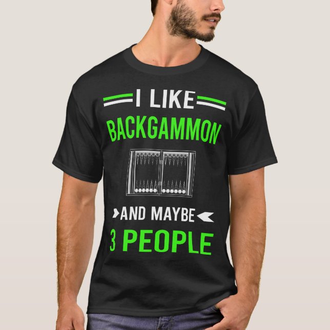 T-shirt Green 3 People Backgammon (Devant)