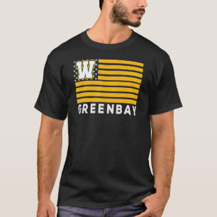 T-shirt Green Bay USA Drapeau Vert foncé Jaune Green Bay A