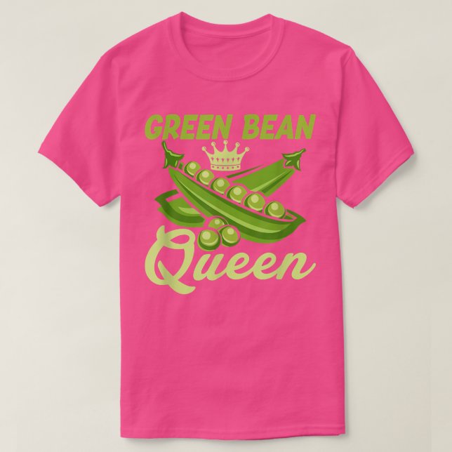 T-shirt Green Bean Queen Funny Veganism Veggie (Design devant)