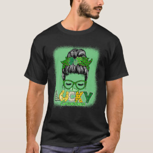 T-shirt Green Bleached One Lucky Grand-mère Clover Irish S