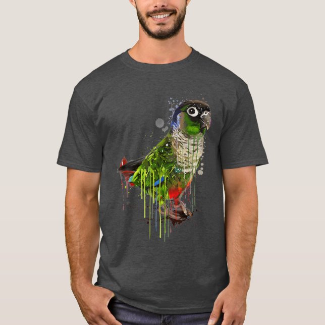 T-shirt Green Cheek Conure Cute Conure Parrot (Devant)
