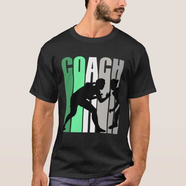 T-shirt Green Coach Of Wrestling Instructor Wrestling Pret (Devant)