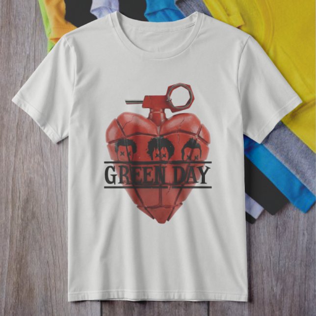 T-shirt Green Day Red Heart Grenade Punk Rock (Créateur téléchargé)