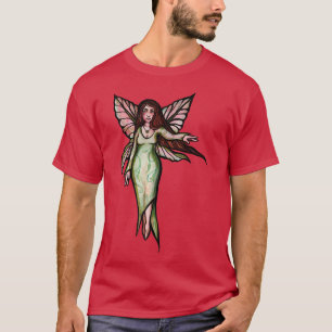 T-shirt Green Fairy Art sérieux visage designs paganT-Shir