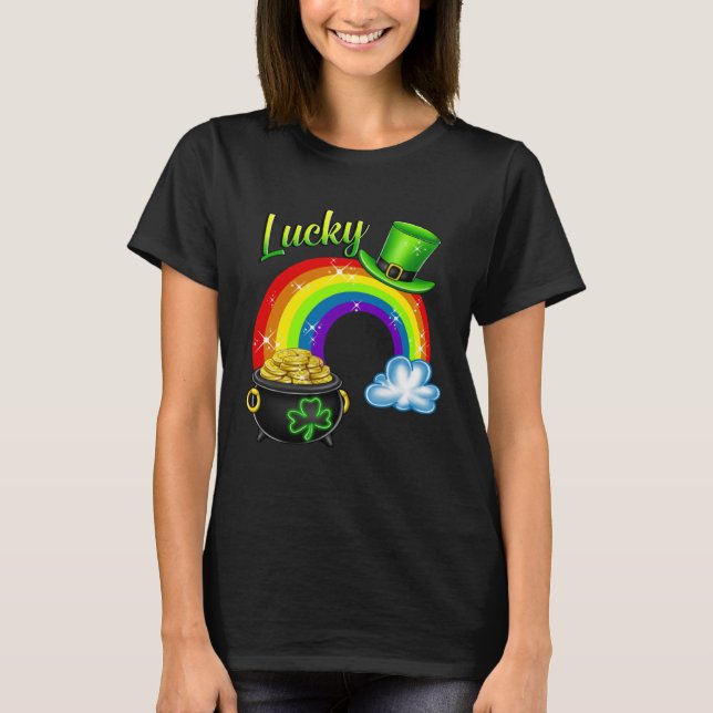 T-shirt Green Four Leaf Clover St Patrick's Day Irish Sham (Devant)