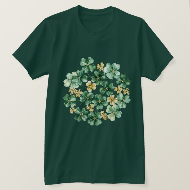 T-shirt Green Gold Shamrock   (Design devant)