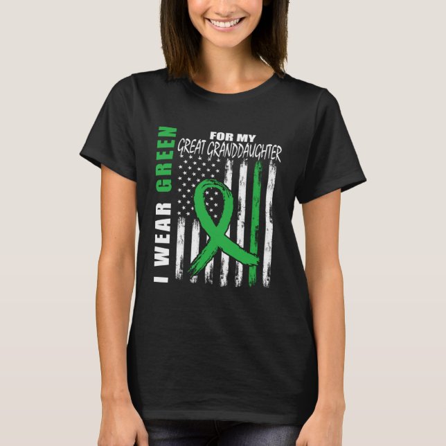 T-shirt Green Great Granddaughter Kidney Disease Awareness (Devant)