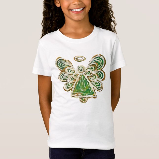 T-Shirt Green Guardian Angel Art Custom Holiday Shirt (Devant)