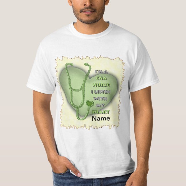 T-shirt Green Heart CNA Nurse (Devant)