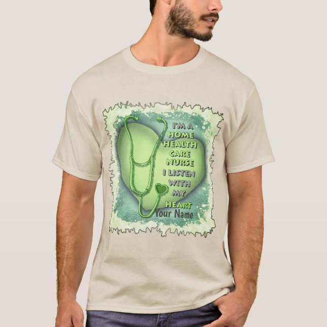 T-shirt Green Heart Home Soins de santé Infirmière (Devant)