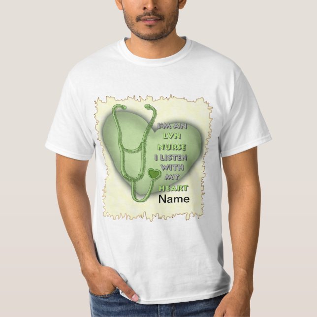 T-shirt Green Heart LVN Nurse (Devant)