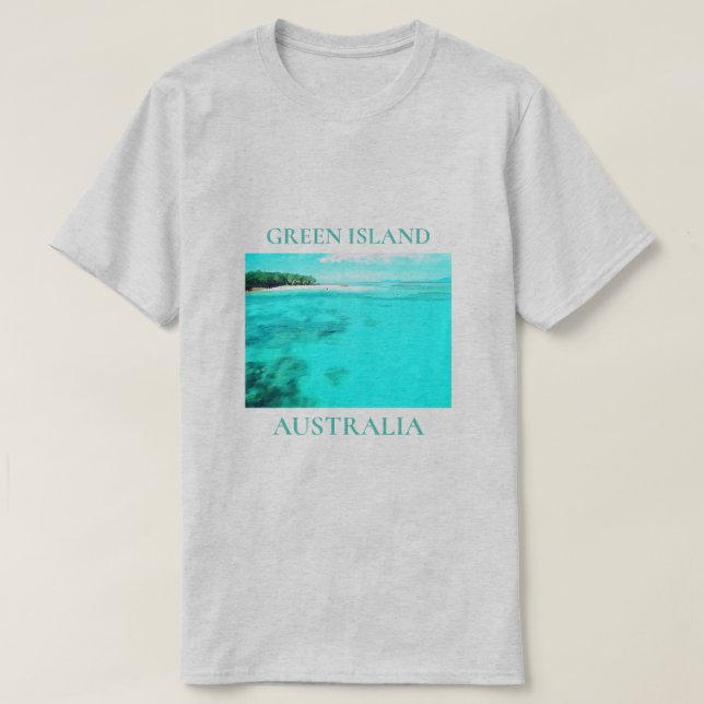 T-shirt Green Island Queensland Australie voyage (Design devant)