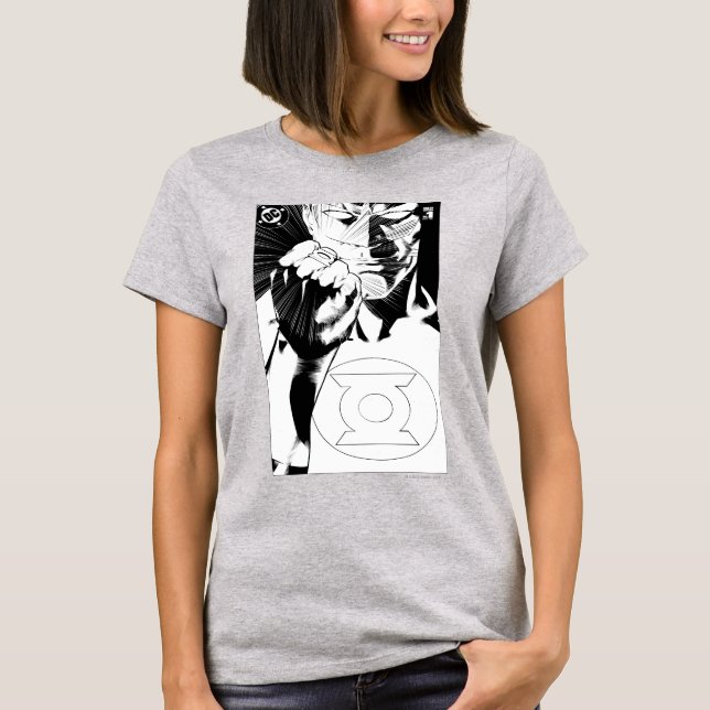 T-shirt Green Lantern close up cover, Black and White (Devant)