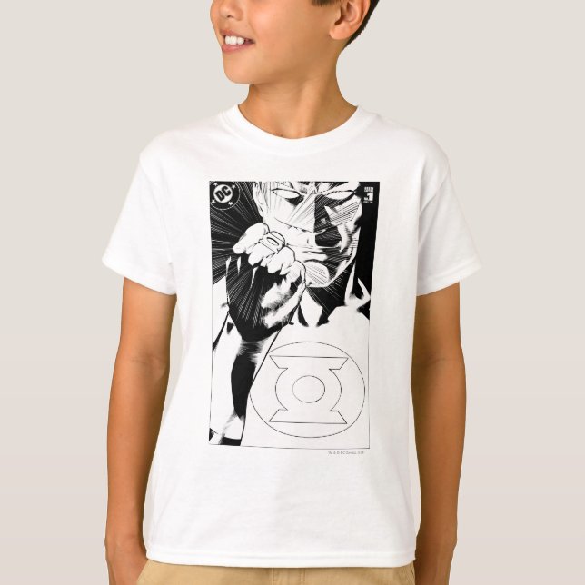 T-shirt Green Lantern close up cover, Black and White (Devant)