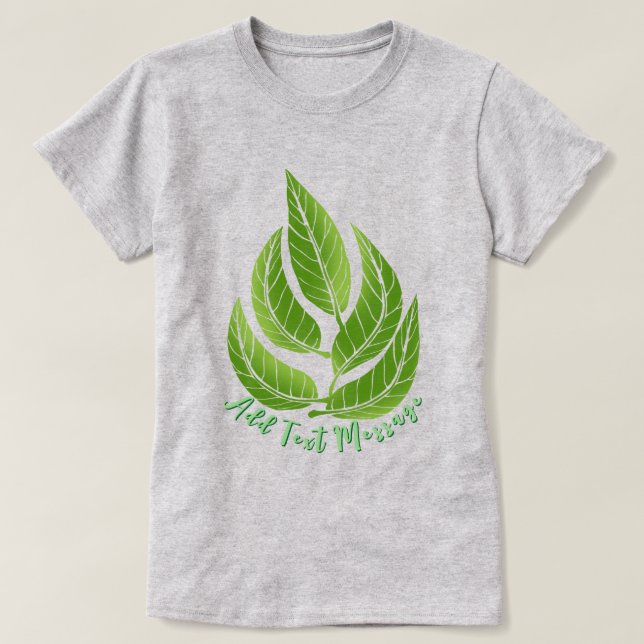 T-shirt Green Leaves Leaf (Design devant)
